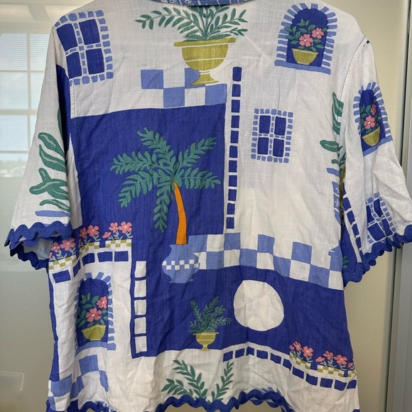 Calypso St. Barth Resort linen-blend shirt size Large - Picture 4 of 6